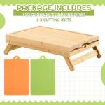Raised Bamboo Cutting Board with Foldable Legs