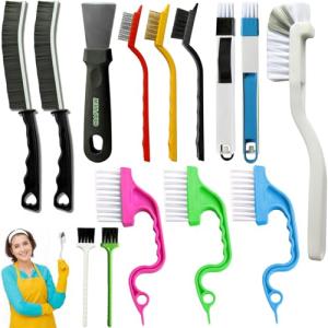 14-Piece Crevice Cleaning Brush Set for Kitchen and Bathroom