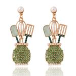 Handmade Rhinestone Cooking Utensils Earrings Gift