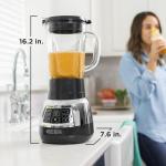 BLACK+DECKER Quiet Stainless Steel Blender with Glass Cup