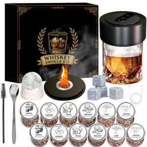 Rechargeable Electric Whiskey Smoker Kit with Wood Chips