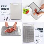 Double-Sided Stainless Steel Cutting Board for Kitchen