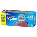 Ziploc Quart Freezer Bags - Easy Fill, 24 Pack