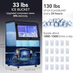 YITAHOME Commercial Ice Maker with 17lbs Bin