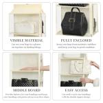 Beige 8-Grid Hanging Handbag Organizer with Zippers
