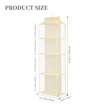 Beige 8-Grid Hanging Handbag Organizer with Zippers