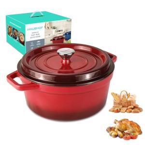 HAUSHOF 5.3QT Enameled Cast Iron Dutch Oven