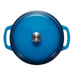 Amazon Basics Cast Iron Dutch Oven Pot with Lid, Enameled, Round, Dual Handles, Heavy-Duty, Small, 4.3-Quart, Blue