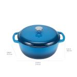 Amazon Basics Cast Iron Dutch Oven Pot with Lid, Enameled, Round, Dual Handles, Heavy-Duty, Small, 4.3-Quart, Blue