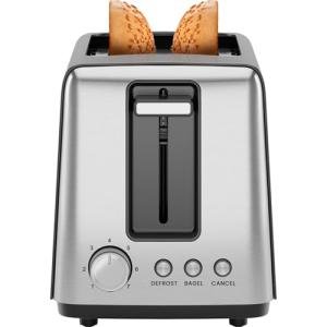 Chefman 2 Slice Toaster, 7 Shade Settings, Removable Crumb Tray, Thick Bread and Bagel Toaster with Defrost and Cancel Buttons – Black