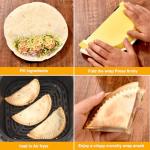 3-in-1 Tortilla Sealer and Quesadilla Maker for 10"+8"+6" Wraps | Adjustable & Detachable Crimper for Burritos, Tacos, Dumplings, Calzone, Sandwich | Dishwasher Safe