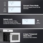 24" Single Wall Oven, ThermoMate 2.6 Cu.Ft. Electric Wall Oven with 12 Functions, White Built-in Convection Ovens, Sensor Touch Control, Safety Lock, ETL Certified, 3100W
