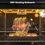 24" Single Wall Oven, ThermoMate 2.6 Cu.Ft. Electric Wall Oven with 12 Functions, White Built-in Convection Ovens, Sensor Touch Control, Safety Lock, ETL Certified, 3100W