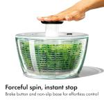 OXO Good Grips Glass Salad Spinner - Large 6.22-Qt Lettuce & Fruit Washer, Borosilicate Glass Bowl, BPA-Free, Easy Pump