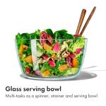OXO Good Grips Glass Salad Spinner - Large 6.22-Qt Lettuce & Fruit Washer, Borosilicate Glass Bowl, BPA-Free, Easy Pump
