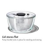 OXO Good Grips Glass Salad Spinner - Large 6.22-Qt Lettuce & Fruit Washer, Borosilicate Glass Bowl, BPA-Free, Easy Pump