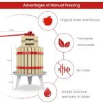 EJWOX 3.2 Gallon Fruit and Wine Press, Manual Cider Juice Maker with Solid Beech Wood Basket & Heavy-Duty Stand for Apples, Grapes, Berries