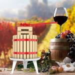 EJWOX 3.2 Gallon Fruit and Wine Press, Manual Cider Juice Maker with Solid Beech Wood Basket & Heavy-Duty Stand for Apples, Grapes, Berries