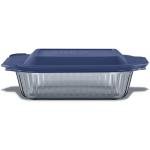 Pyrex Colors Tinted (8x8) Glass Baking Dish with BPA-Free Lid, Oblong Bakeware Glass Pan For Casserole & Lasagna, Dishwasher, Freezer, Microwave and Pre-Heated Oven Safe, Smoke