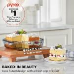 Pyrex Colors Tinted (8x8) Glass Baking Dish with BPA-Free Lid, Oblong Bakeware Glass Pan For Casserole & Lasagna, Dishwasher, Freezer, Microwave and Pre-Heated Oven Safe, Smoke