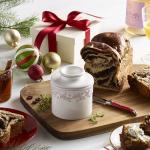 Butter Bell - The Original Butter Bell crock by L Tremain, a Countertop French Ceramic Butter Dish Keeper for Spreadable Butter, Antique Collection, White Linen