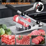 Manual Frozen Meat Slicer Machine for Home Use Meat Cutter Upgraded Stainless Steel Food Slicer Beef Mutton Roll for Hotpot Thickness Adjustable Cleavers Commercial Cooking Utensils zx