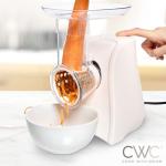COOK WITH COLOR 5-in-1 Electric Slicer, 150W Food Prep Machine – Cheese Shredder, Fine & Coarse Graters, Potato Grater, Vegetable Slicer, Fruit, Salad Shooter, Compact Design for Bowl Prep, Cream