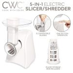 COOK WITH COLOR 5-in-1 Electric Slicer, 150W Food Prep Machine – Cheese Shredder, Fine & Coarse Graters, Potato Grater, Vegetable Slicer, Fruit, Salad Shooter, Compact Design for Bowl Prep, Cream