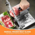 Manual Frozen Meat Slicer Machine for Home Use Meat Cutter Upgraded Stainless Steel Food Slicer Beef Mutton Roll for Hotpot Thickness Adjustable Cleavers Commercial Cooking Utensils zx