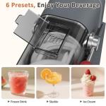 WIZAURA Slushie Machine, Slushy for Home No Ice Need, Large Capacity Professional Frozen Drink Maker & Margarita Machine, 6 Presets for Milkshakes, Frappés, Slush, Ice Cream. Black