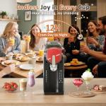 WIZAURA Slushie Machine, Slushy for Home No Ice Need, Large Capacity Professional Frozen Drink Maker & Margarita Machine, 6 Presets for Milkshakes, Frappés, Slush, Ice Cream. Black