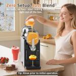 WIZAURA Slushie Machine, Slushy for Home No Ice Need, Large Capacity Professional Frozen Drink Maker & Margarita Machine, 6 Presets for Milkshakes, Frappés, Slush, Ice Cream. Black