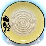 BonCera, All-in-one 4pcs Prime Ceramic Garlic Grater Set, Kokopelli Design Grater Plate w/Garlic Peeler, Gathering Brush, Display Stand, It's also grating Turmeric, Ginger, and more,