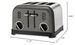 Cuisinart CPT-180BKS Classic 4-Slice Toaster, Black/Stainless Steel