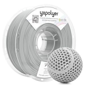 YXPOLYER Flexible PLA Food-Grade Soft PLA 3D Printer Filament 1.75mm 1KG for Printing Dog Chew Toys and Highly Elastic Bouncy Airless Basketball Pet Ball, Light Grey
