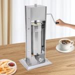 Commercial Manual Churros Maker, 1.32 Gal Stainless Steel Countertop Latin Fruit Machine, Vertical Churro Machine with 3 Dies & 4 Nozzles for Home Restaurants Cafeterias Bakeries