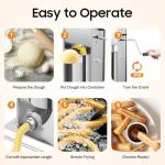 Commercial Manual Churros Maker, 1.32 Gal Stainless Steel Countertop Latin Fruit Machine, Vertical Churro Machine with 3 Dies & 4 Nozzles for Home Restaurants Cafeterias Bakeries