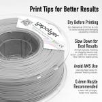 YXPOLYER Flexible PLA Food-Grade Soft PLA 3D Printer Filament 1.75mm 1KG for Printing Dog Chew Toys and Highly Elastic Bouncy Airless Basketball Pet Ball, Light Grey