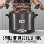 WESTON BRANDS 2-in-1 XL Programmable Slow Cooker & Electric Indoor Smoker, 10 Quart, With 3-Tier Smoking Rack for Meat, Cheese and More, Dishwasher Safe Crock, Temperature Probe, Black (03-2601-W)