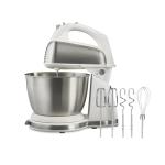Hamilton Beach Classic Stand and Hand Mixer, 4 Quarts, 6 Speeds with QuickBurst, Bowl Rest, 290 Watts Peak Power, White (64655)