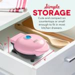 DASH Mini Maker for Individual Waffles, Hash Browns, Keto Chaffles with Easy to Clean, Non-Stick Surfaces, 4 Inch, Pink