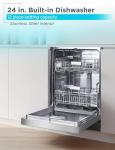 BLACK+DECKER 24" Built-In Dishwasher, 12-Place Setting Capacity with Stainless Steel Tub, Dish Washer with 5 Wash Programs and Smart Wash Cycle, ENERGY STAR Certified, BDW100MS, Stainless Steel