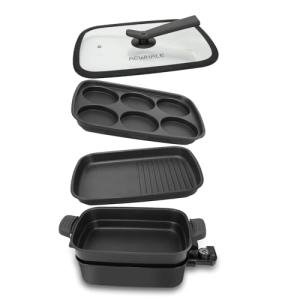 AEWHALE 3-in-1 Multifunctional Electric Grill,Electric Skillet Nonstick with Lids 1400W Party Griddle for Cooking Meats &Pancake