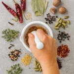 HIC Kitchen Mortar with Pour Spout and Pestle, Fine Porcelain, 4.25-Inch, Spice Herb Grinder, Pill Crusher, Nut Butter Maker