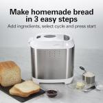 Hamilton Beach Digital Electric Bread Maker Machine Artisan and Gluten-Free, 2 lbs Capacity, 14 Settings, White and Stainless Steel (29987)