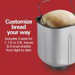 Hamilton Beach Digital Electric Bread Maker Machine Artisan and Gluten-Free, 2 lbs Capacity, 14 Settings, White and Stainless Steel (29987)