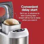 Hamilton Beach Digital Electric Bread Maker Machine Artisan and Gluten-Free, 2 lbs Capacity, 14 Settings, White and Stainless Steel (29987)