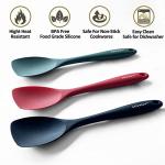 Upgrade Silicone Spatula Spoon Set,VOVOLY Heat Resistant Rubber Spoonula, Seamless Non-Stick Flexible Scrapers for Baking Mixing Tool,3 Pack, Black