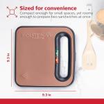 Holstein Housewares, 2-Sice Sandwich Griddle, Non-Stick Panini Press & Breakfast Sandwich Maker, Easy Clean Up. Perfect for Cooking Breakfast, Crispy Grilled Cheese, Savory paninis & Sandwiches