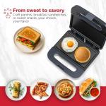 Holstein Housewares, 2-Sice Sandwich Griddle, Non-Stick Panini Press & Breakfast Sandwich Maker, Easy Clean Up. Perfect for Cooking Breakfast, Crispy Grilled Cheese, Savory paninis & Sandwiches